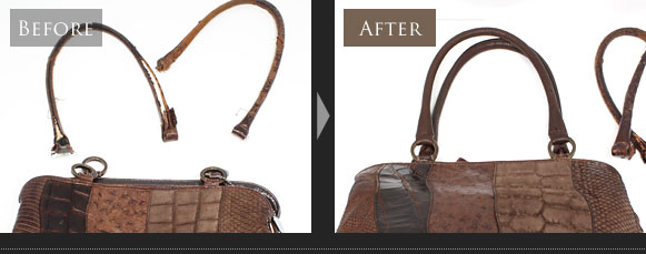 持ち手(オーストリッチ)のBefore After